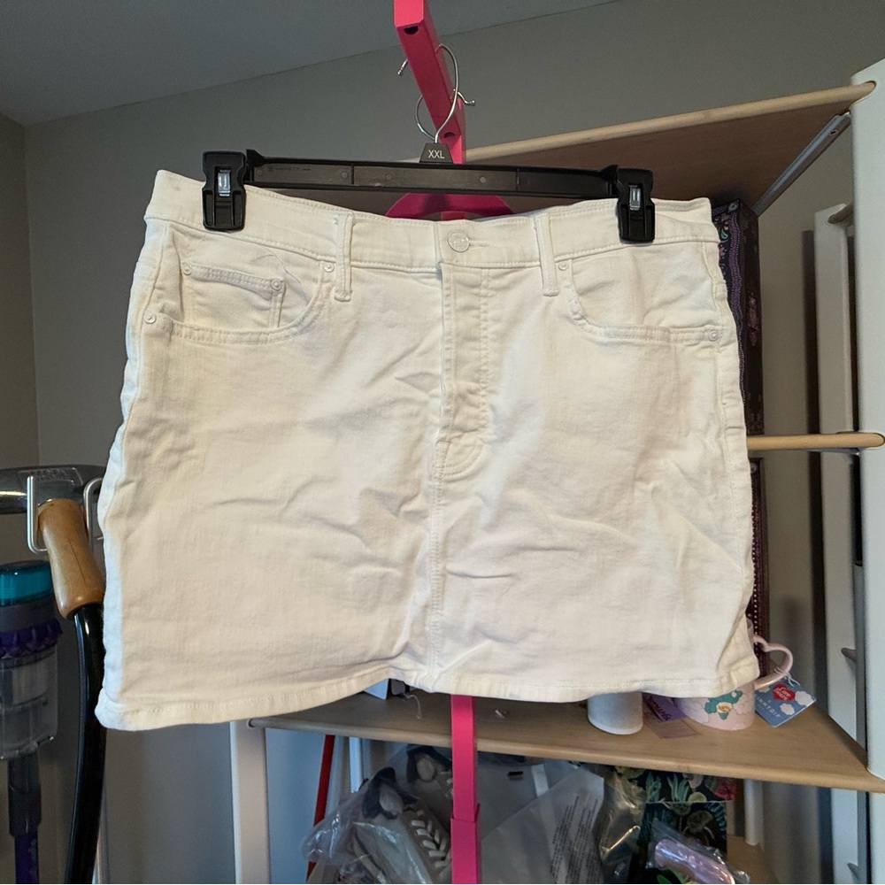 MOTHER Vagabond Mini Skirt – White | Size 33 | Like New - Picture 4 of 8